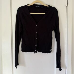 Calvin Klein black cropped cardigan